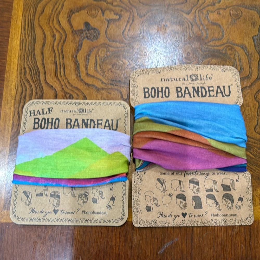 NATURAL LIFE Boho Bandeau Headbands in Blue, Green, Purple, Pink, Orange